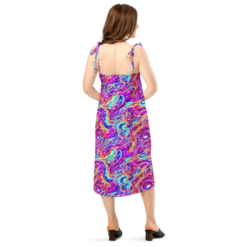 Fuchsia Fury on Slip Dress — Back