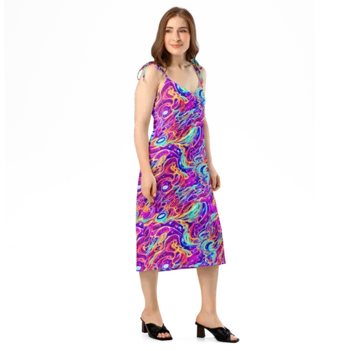 Fuchsia Fury on a Slip Dress