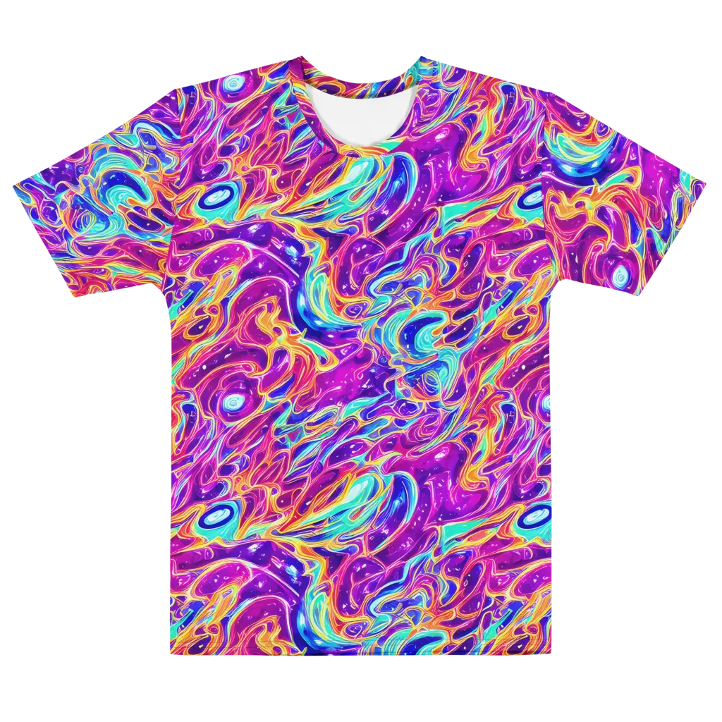 Fuchsia Fury on Men's Cotton Crew Neck T-Shirt — Front
