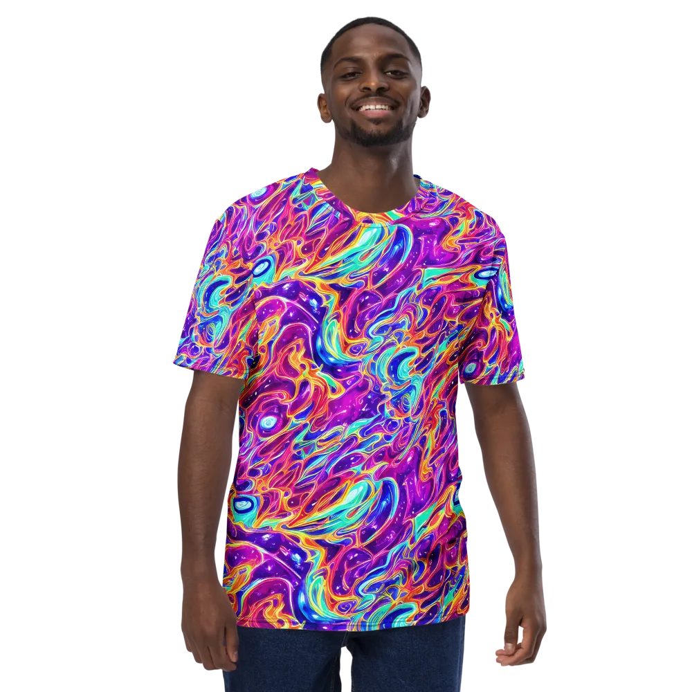 Fuchsia Fury on Men's Crew Neck T-Shirt — Front