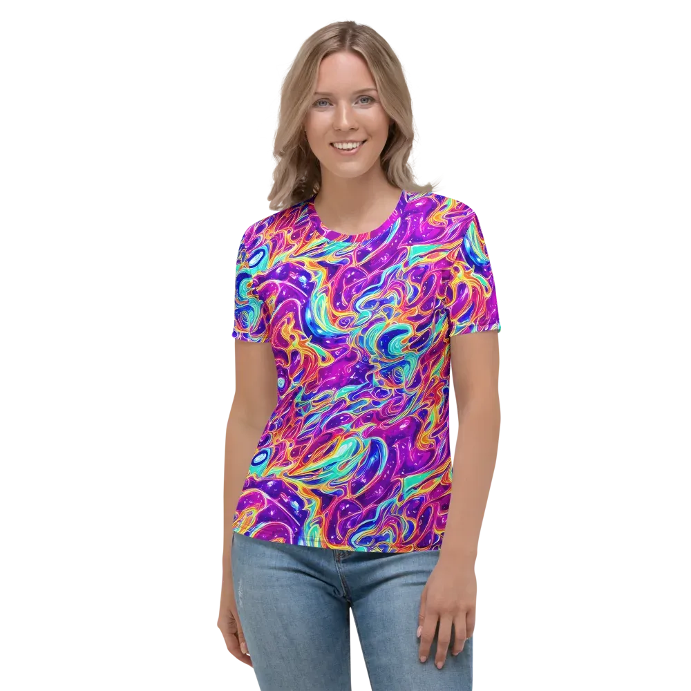 Fuchsia Fury on Women's Crew Neck T-Shirt — Front