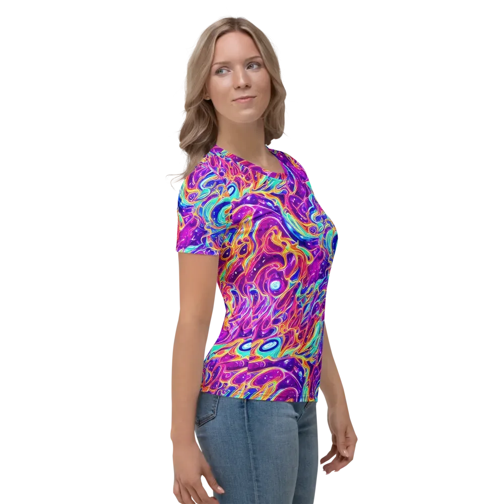Fuchsia Fury on Women's Crew Neck T-Shirt — Right