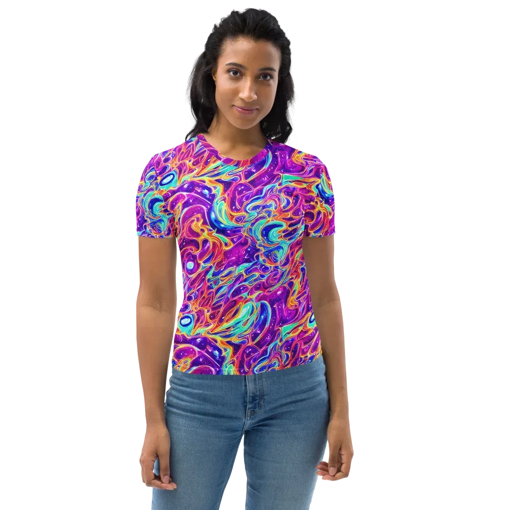 Fuchsia Fury on Women's Crew Neck T-Shirt — Front