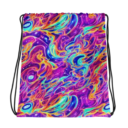 Fuchsia Fury on a Drawstring Bag