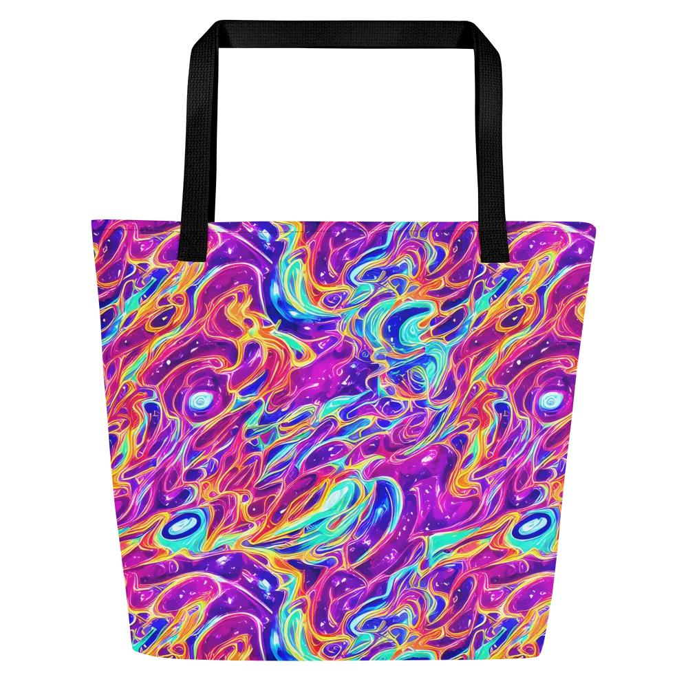 Fuchsia Fury on Large Tote Bag W/ Pocket — Front