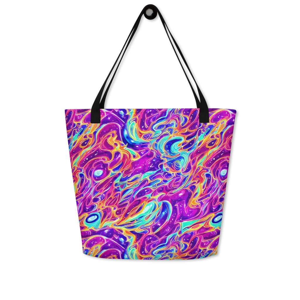 Fuchsia Fury on Large Tote Bag W/ Pocket — Front