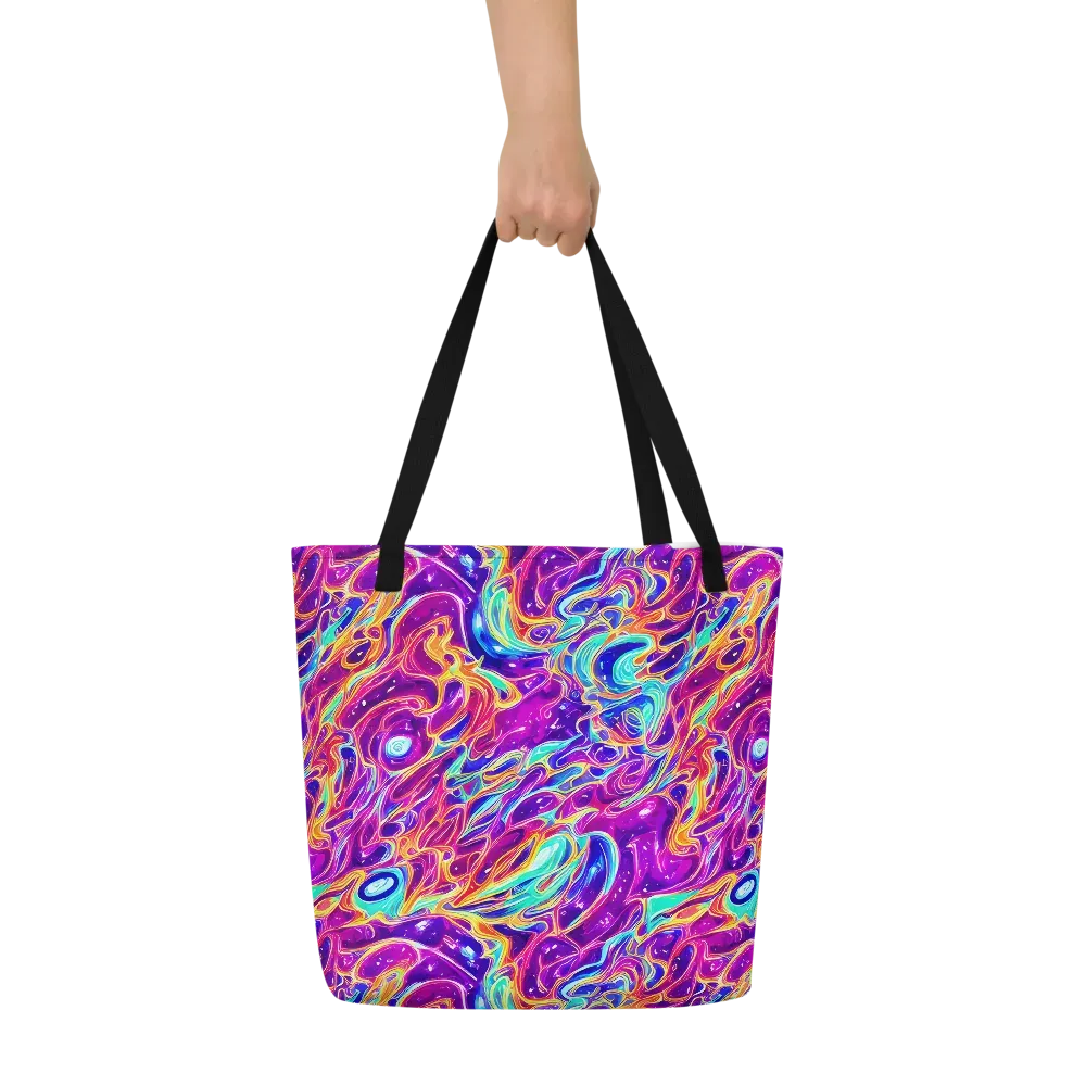 Fuchsia Fury on Large Tote Bag W/ Pocket — Front