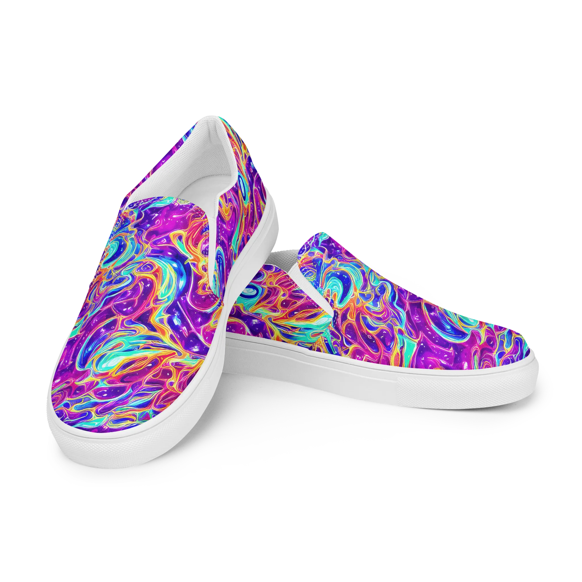 Fuchsia Fury on Women's Slip-On Canvas Shoes — Left Front