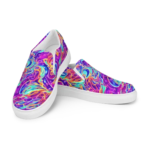 Fuchsia Fury on a Women's Slip-On Canvas Shoes