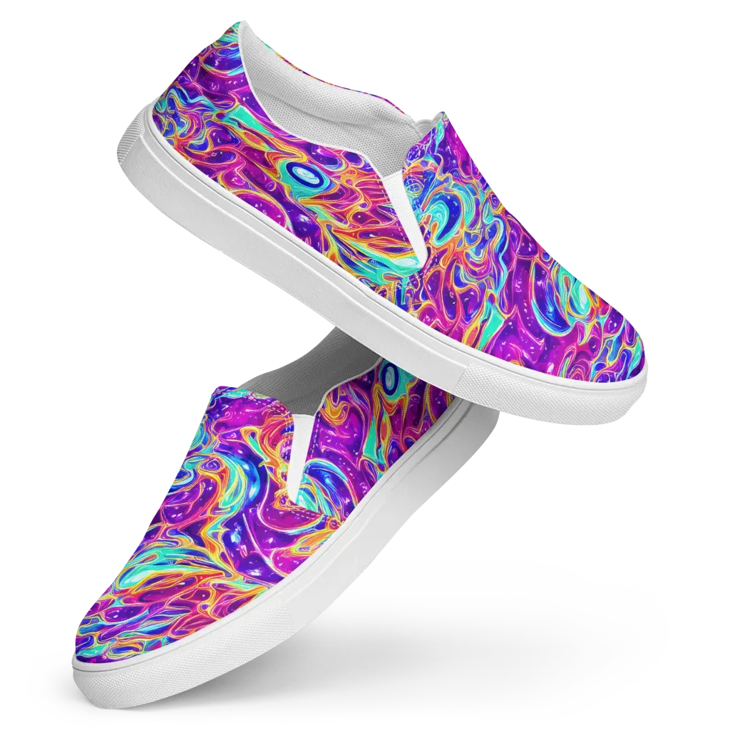 Fuchsia Fury on Women's Slip-On Canvas Shoes — Front