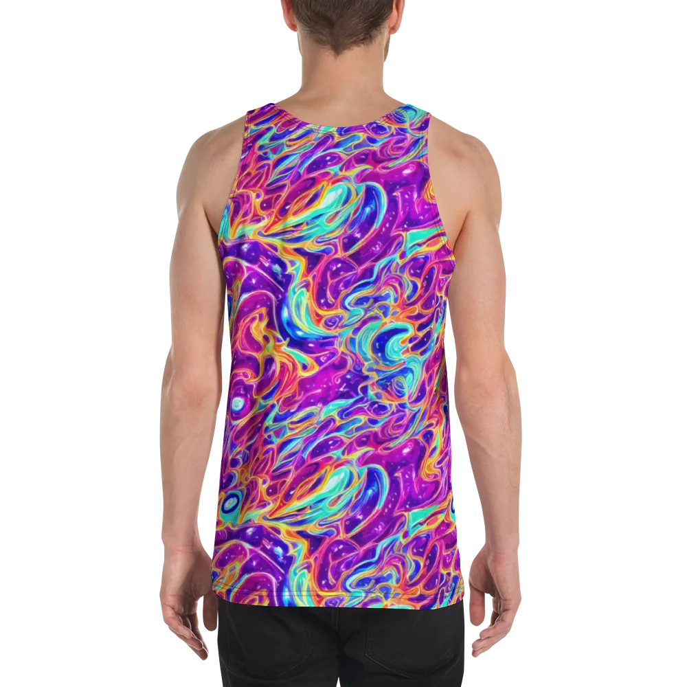 Fuchsia Fury on Men's Tank Top — Back