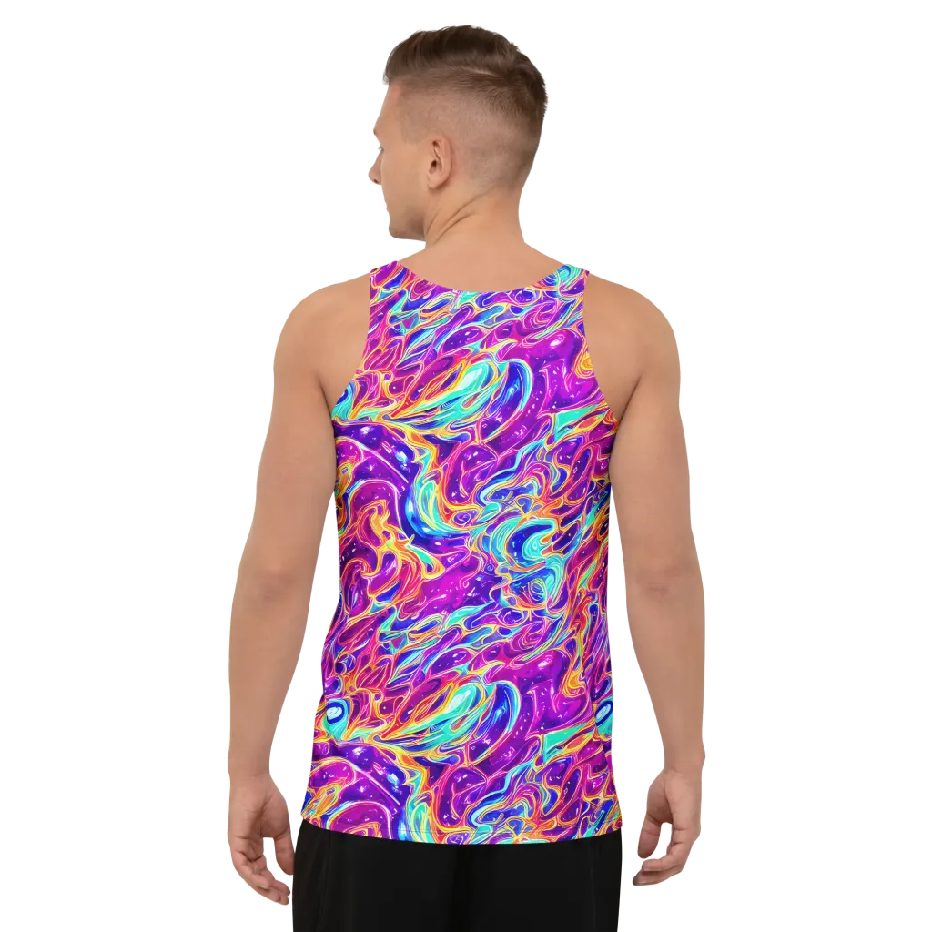 Fuchsia Fury on Men's Tank Top — Back