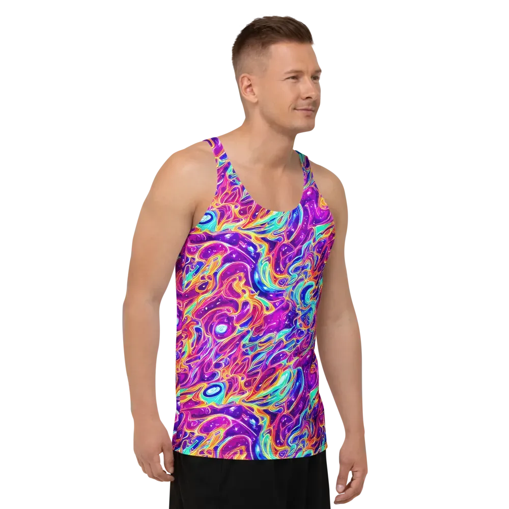 Fuchsia Fury on Men's Tank Top — Right Front