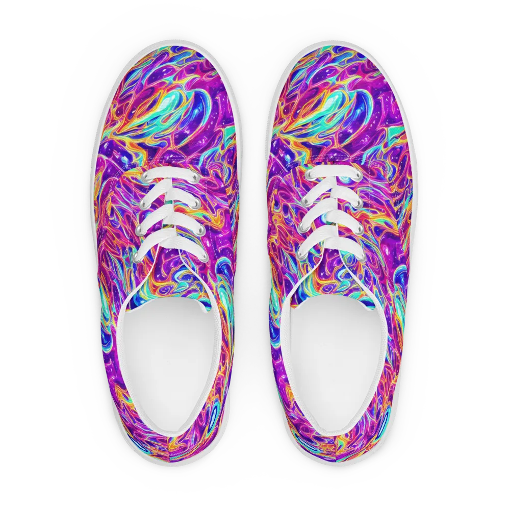 Fuchsia Fury on Men's Lace-Up Canvas Shoes — Front