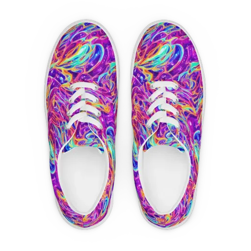 Fuchsia Fury on a Men's Lace-Up Canvas Shoes