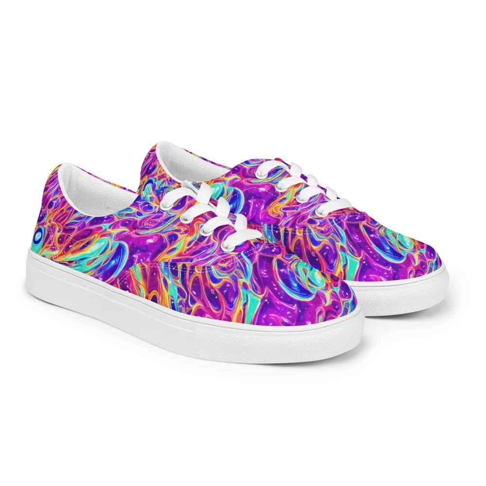 Fuchsia Fury on Men's Lace-Up Canvas Shoes — Right Front