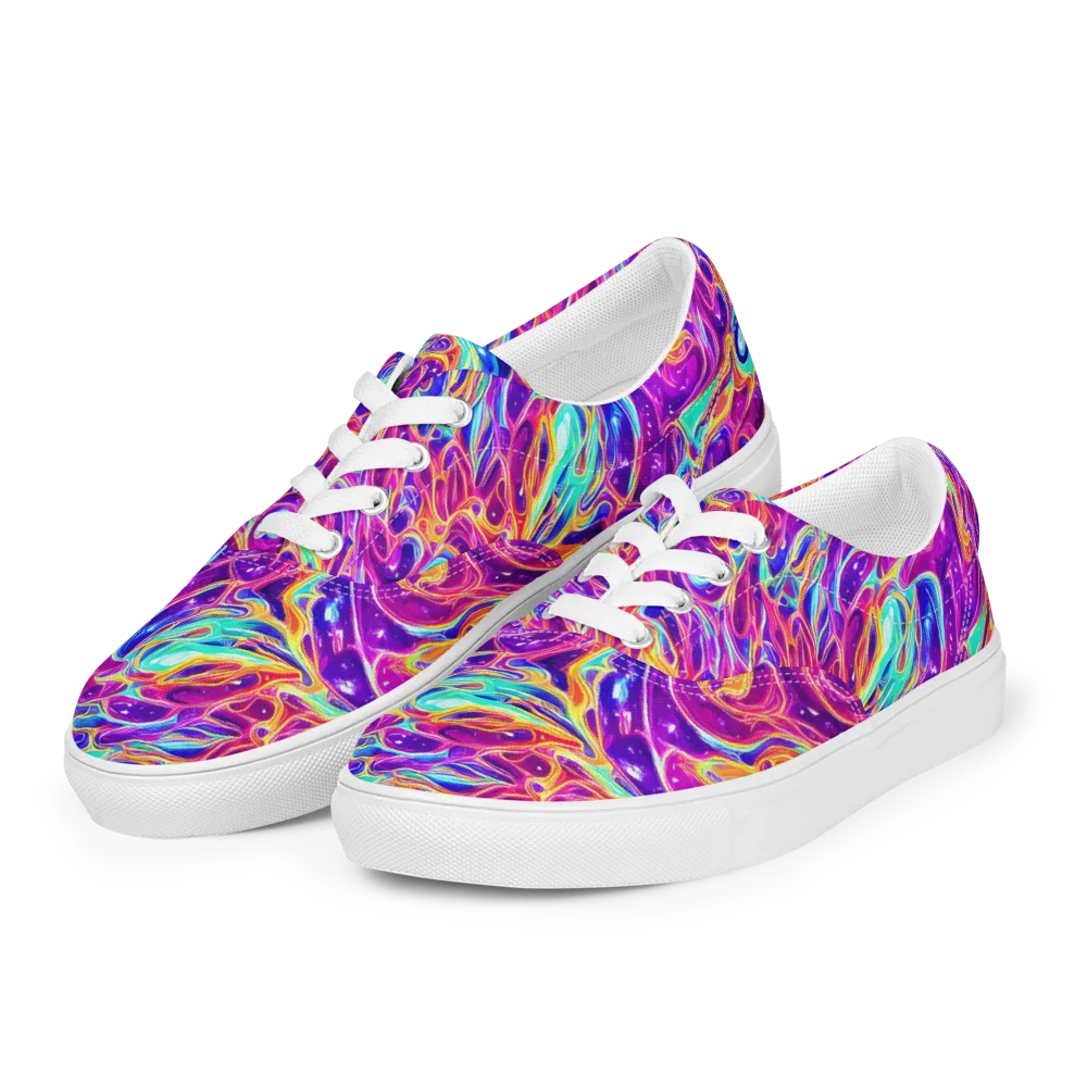 Fuchsia Fury on Men's Lace-Up Canvas Shoes — Left Front