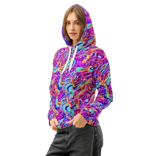 Fuchsia Fury on a Cotton Hoodie