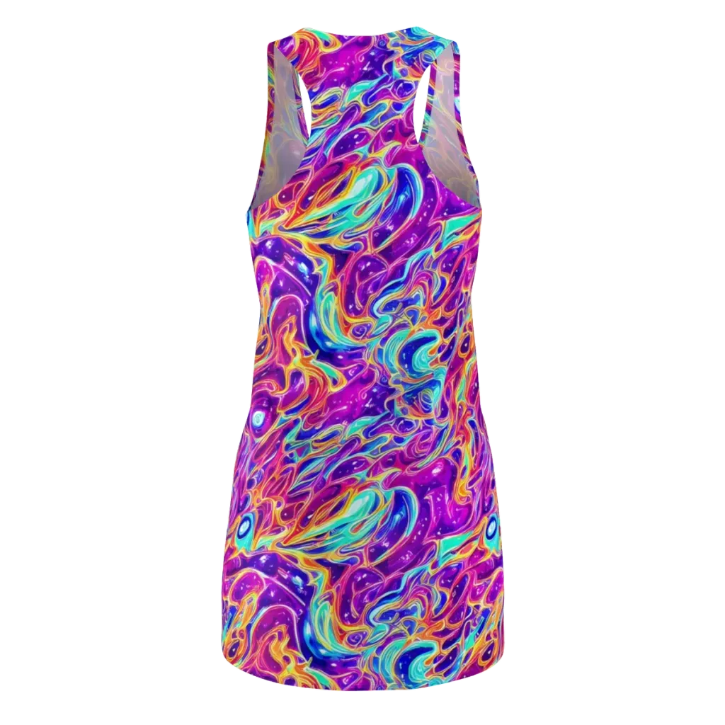 Fuchsia Fury on Racerback Dress — Back