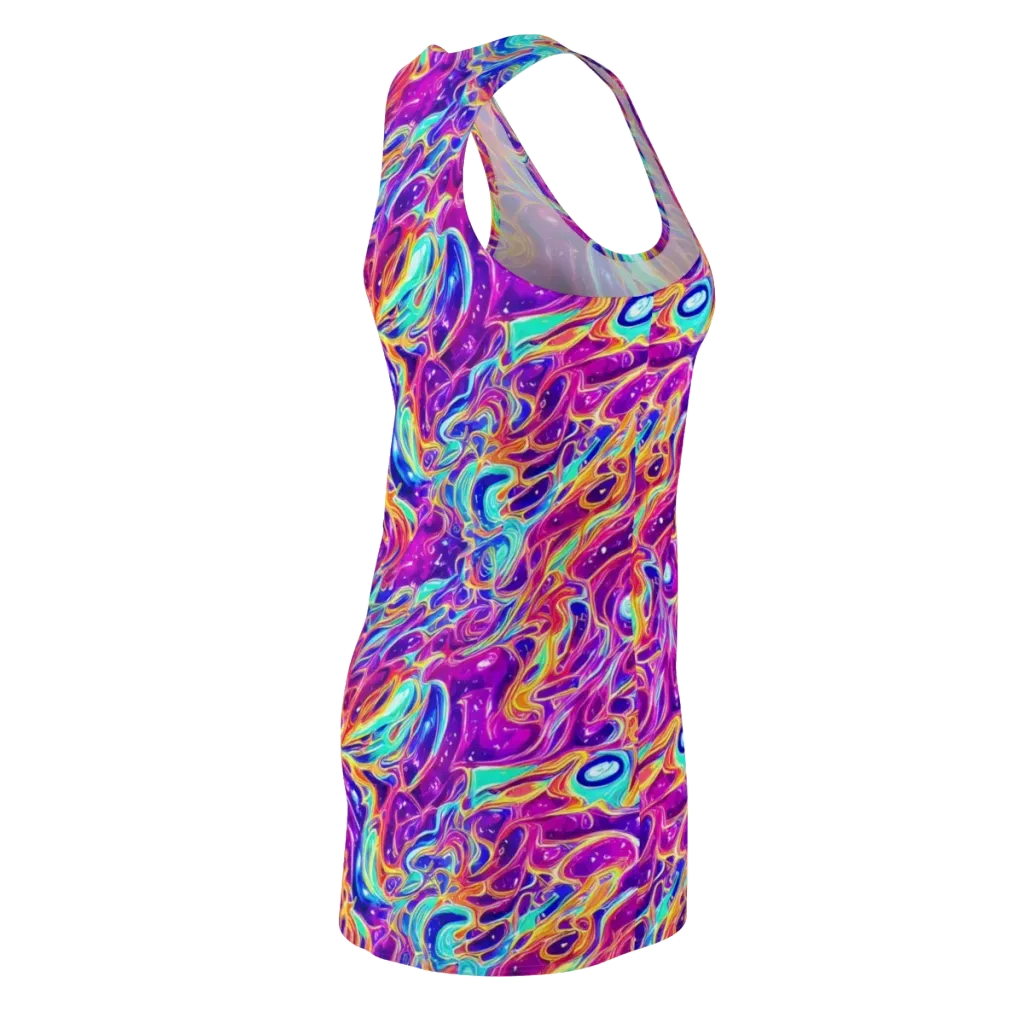 Fuchsia Fury on Racerback Dress — Back Side