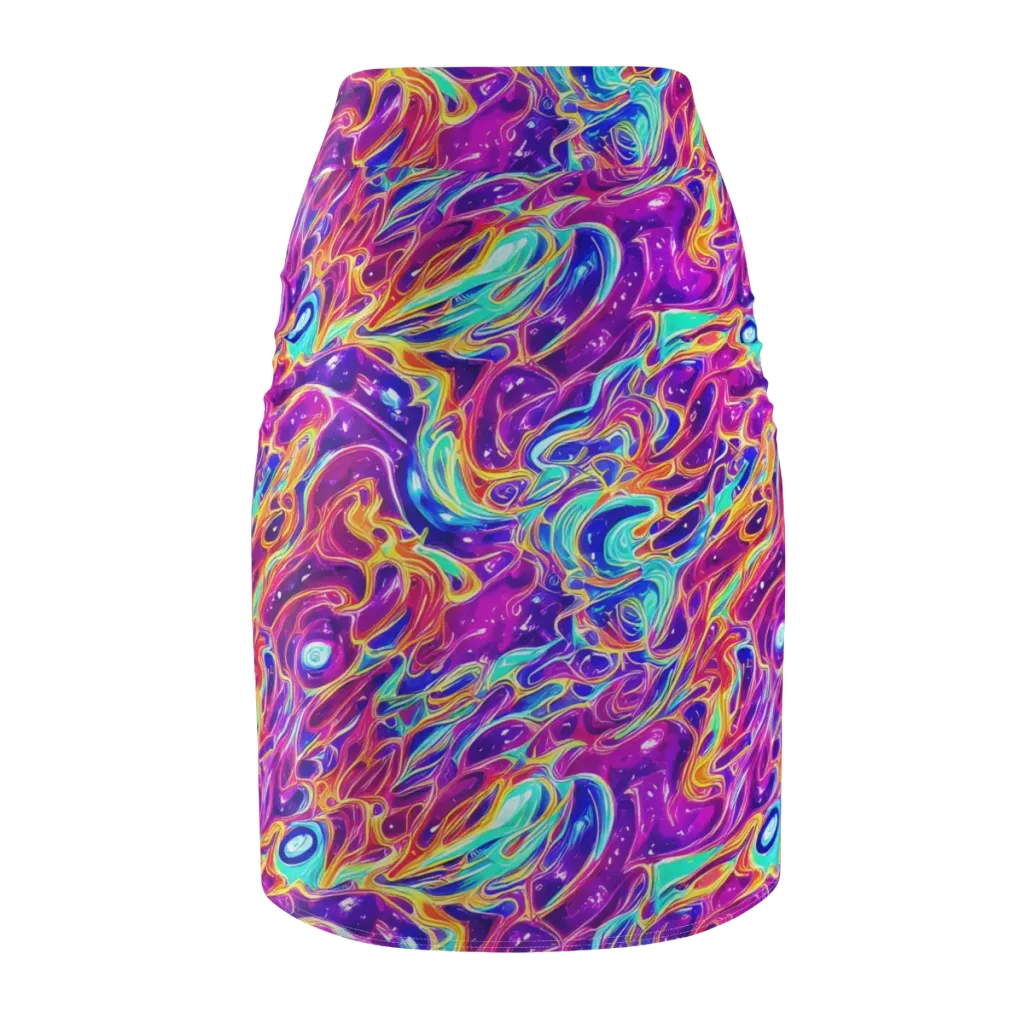 Fuchsia Fury on Pencil Skirt — Back