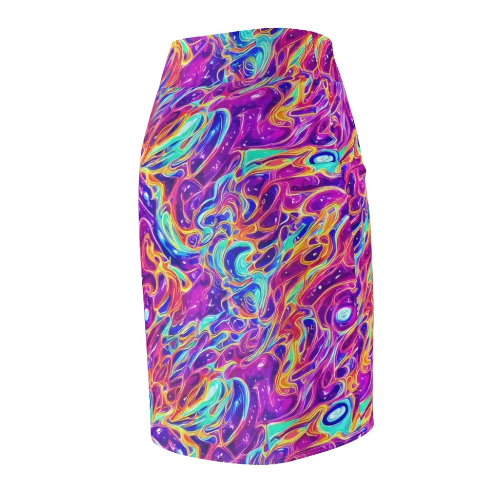 Fuchsia Fury on Pencil Skirt — Back Side