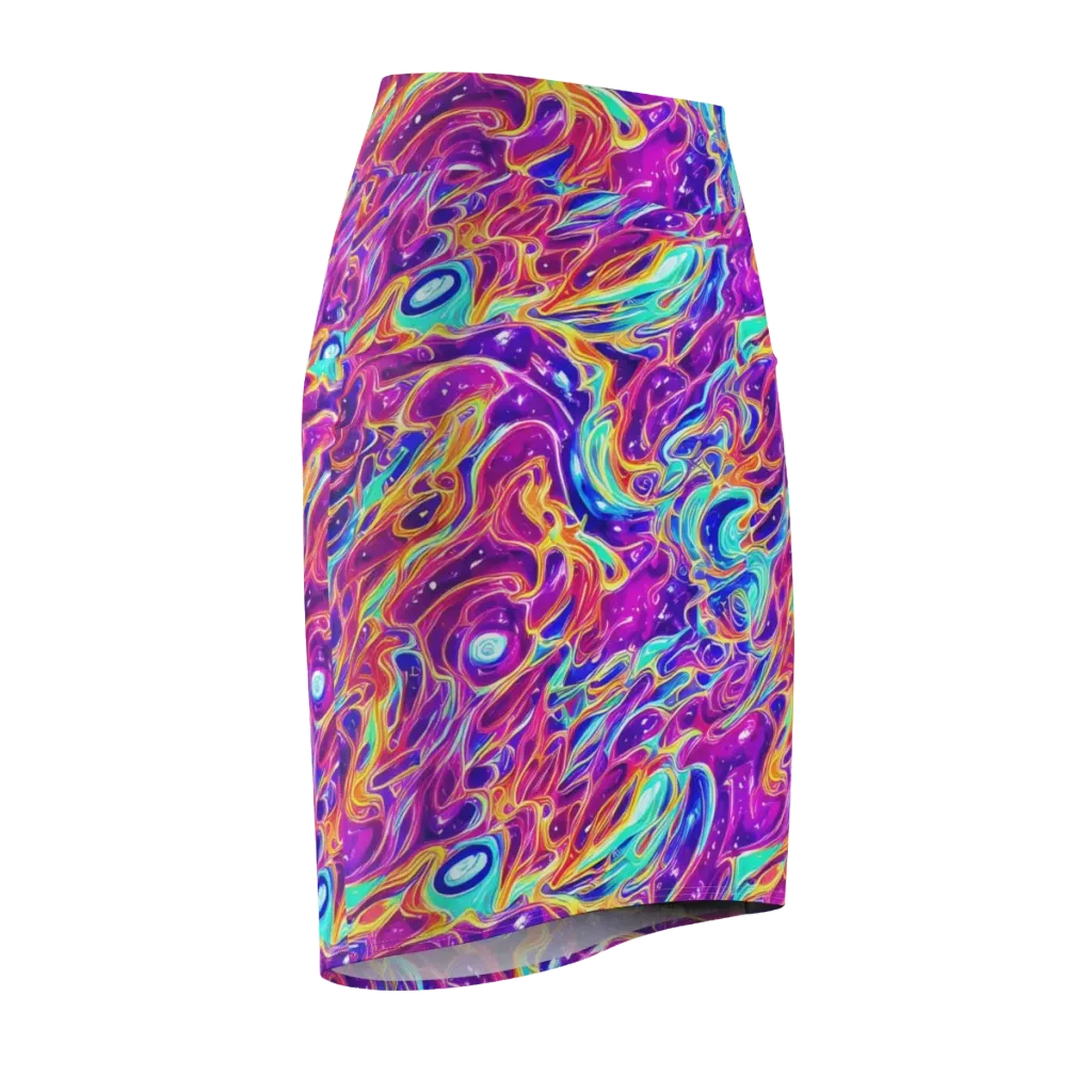 Fuchsia Fury on Pencil Skirt — Front Side