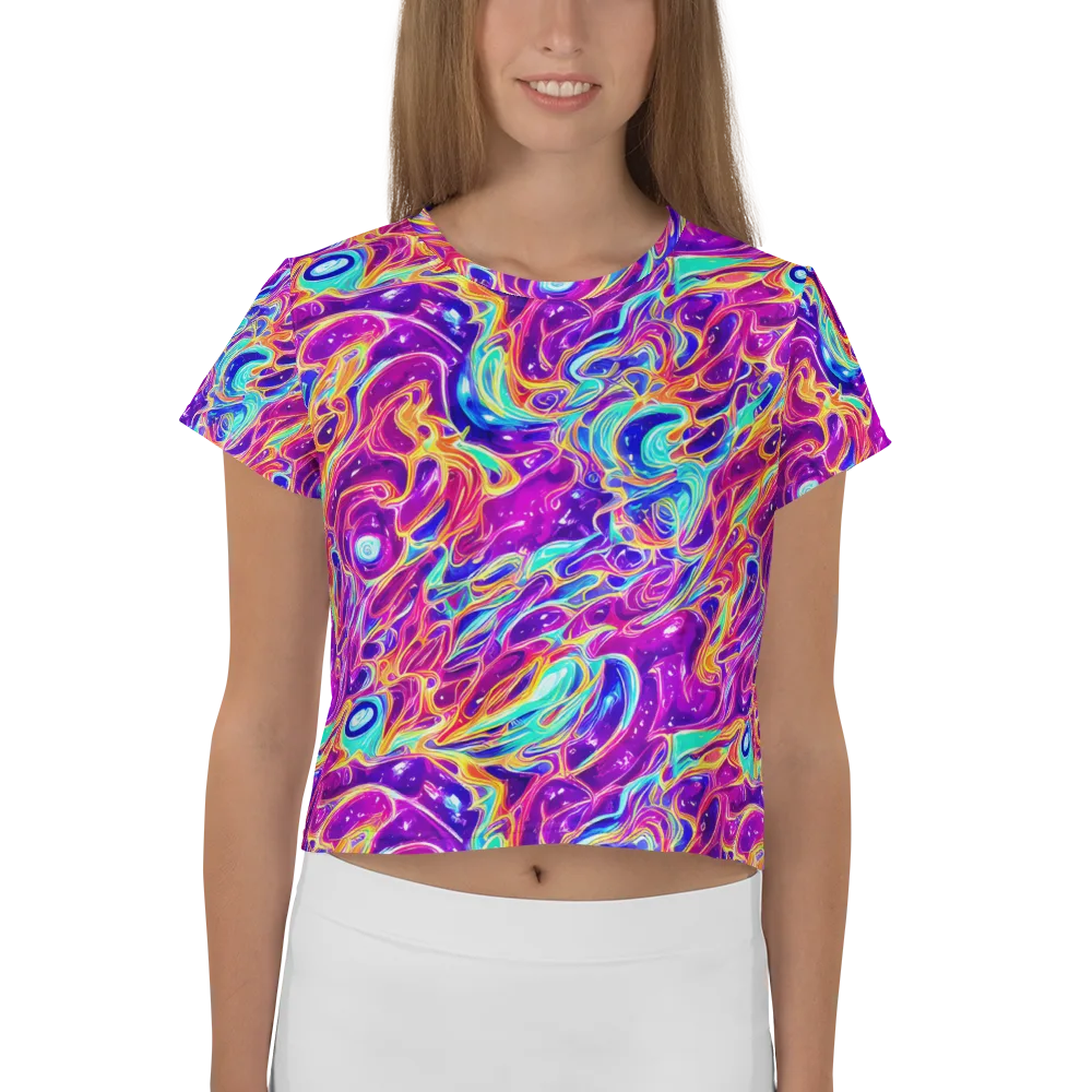 Fuchsia Fury on Crop Tee — Front