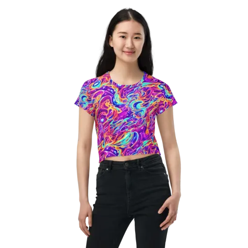 Fuchsia Fury on a Crop Tee