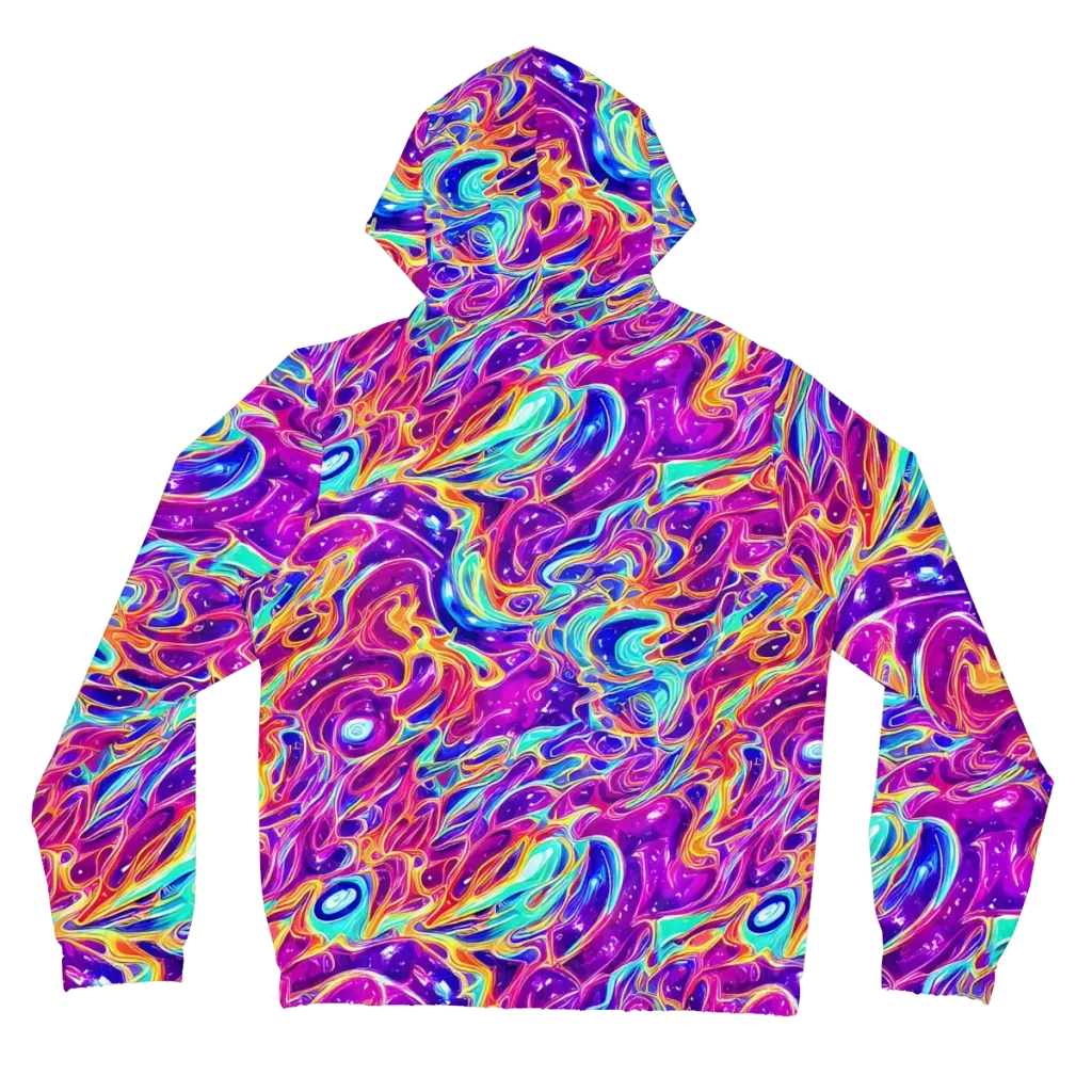 Fuchsia Fury on Women's Full-Zip Hoodie — Back