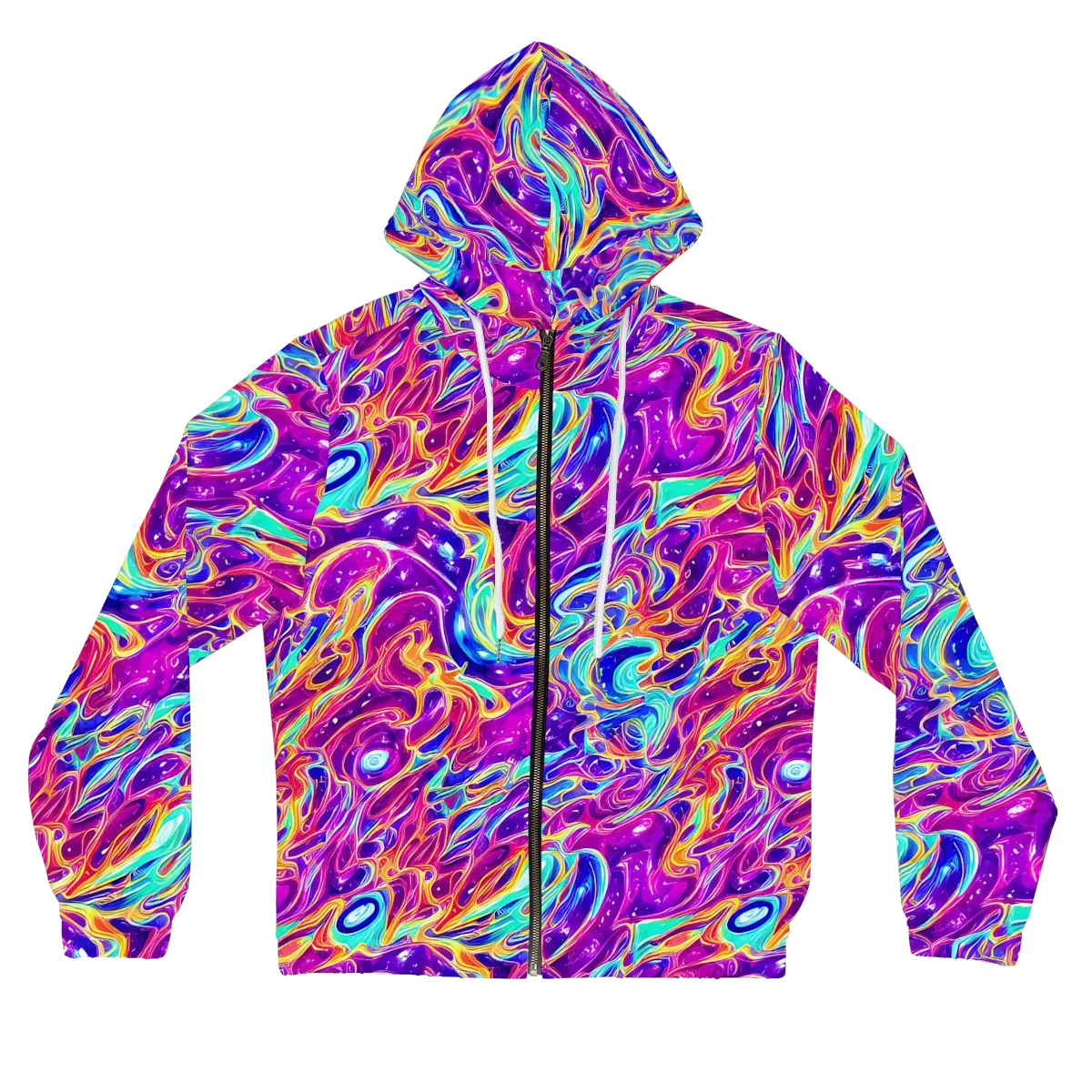 Fuchsia Fury on Women's Full-Zip Hoodie — Front