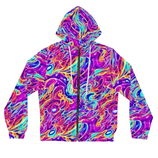 Fuchsia Fury on a Women's Full-Zip Hoodie