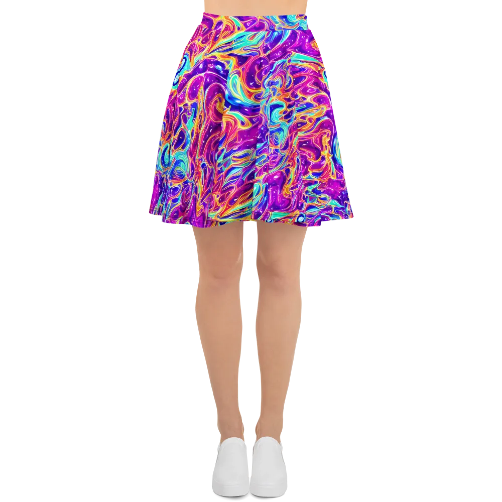 Fuchsia Fury on Skater Skirt — Front