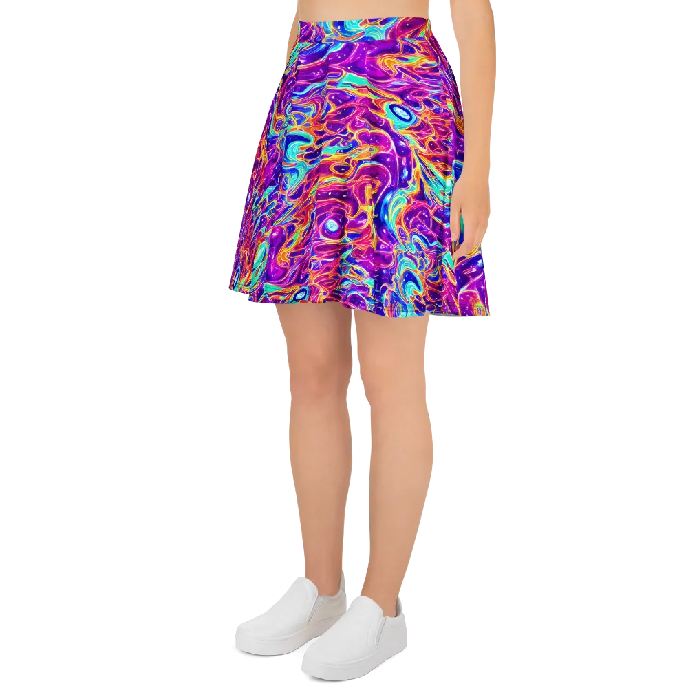 Fuchsia Fury on Skater Skirt — Left