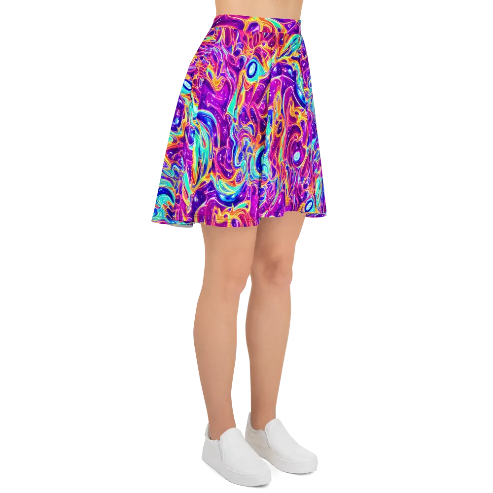 Fuchsia Fury on Skater Skirt — Right