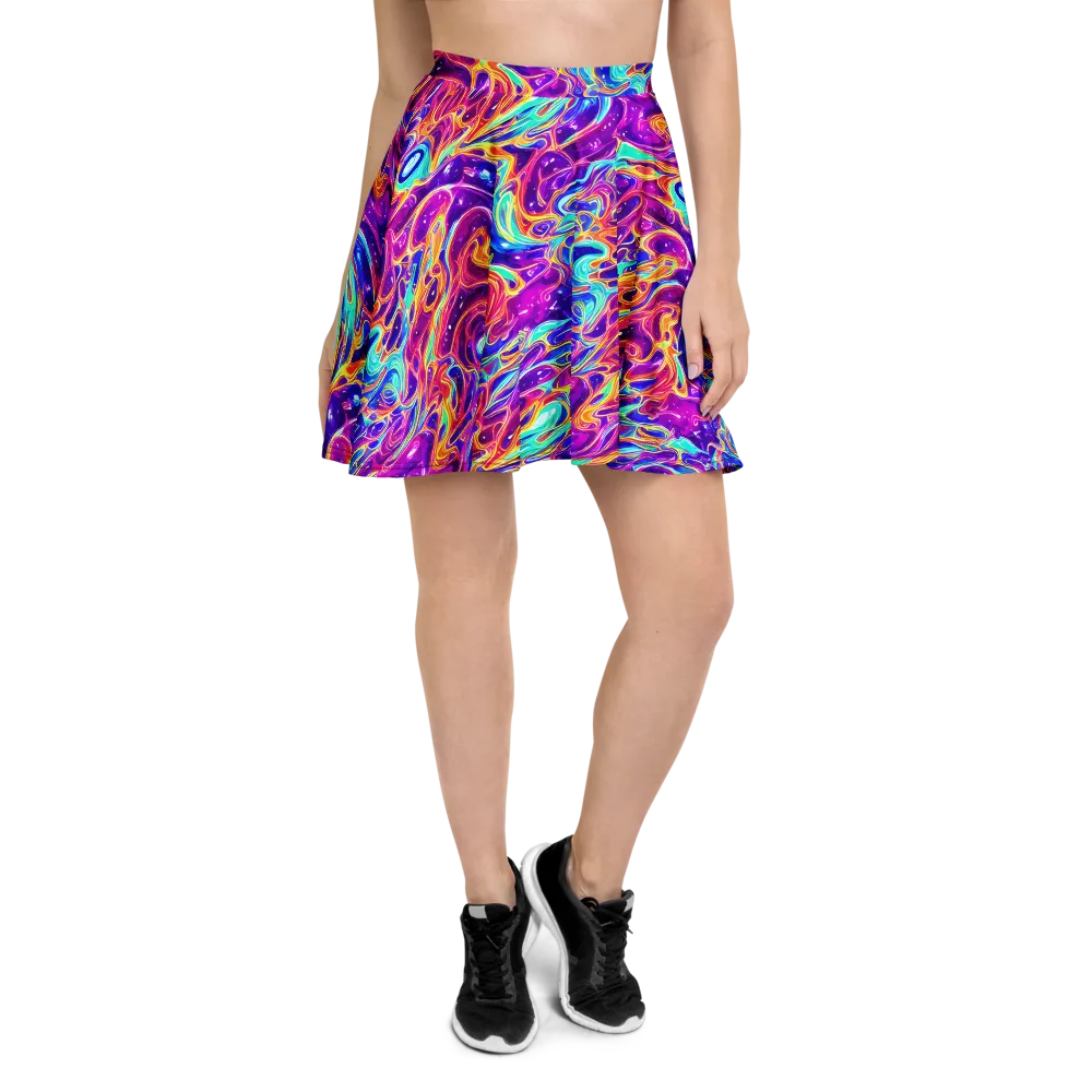 Fuchsia Fury on Skater Skirt — Front