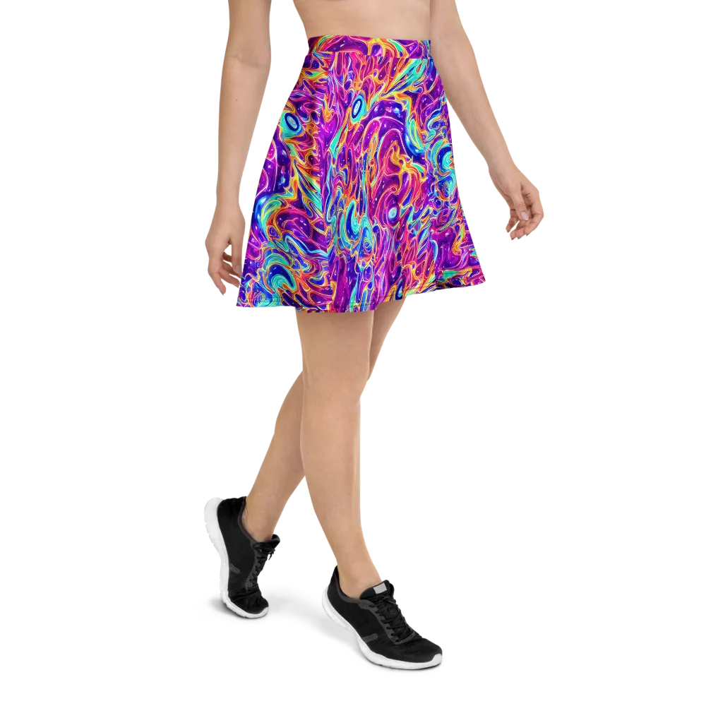 Fuchsia Fury on Skater Skirt — Right