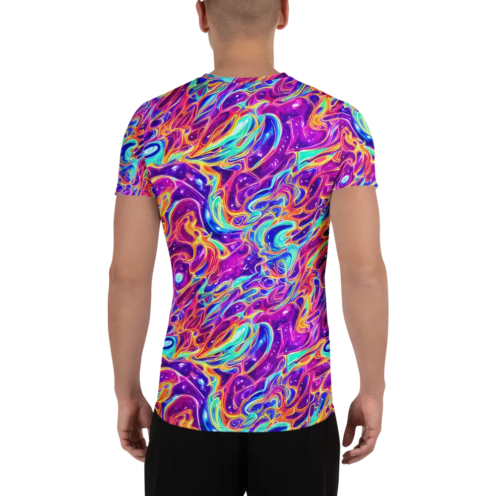 Fuchsia Fury on Men's Athletic T-Shirt — Back