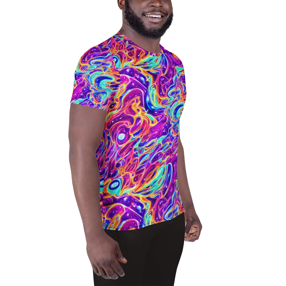 Fuchsia Fury on Men's Athletic T-Shirt — Right