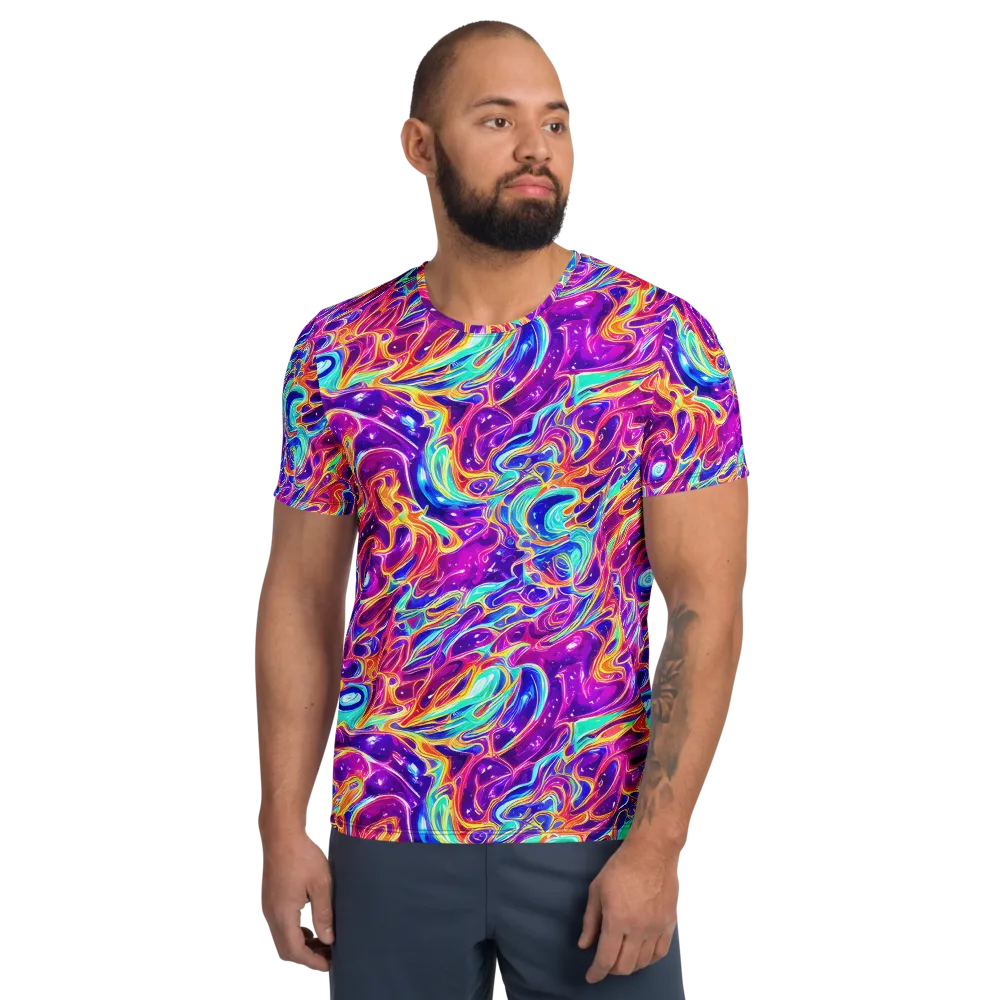 Fuchsia Fury on Men's Athletic T-Shirt — Front
