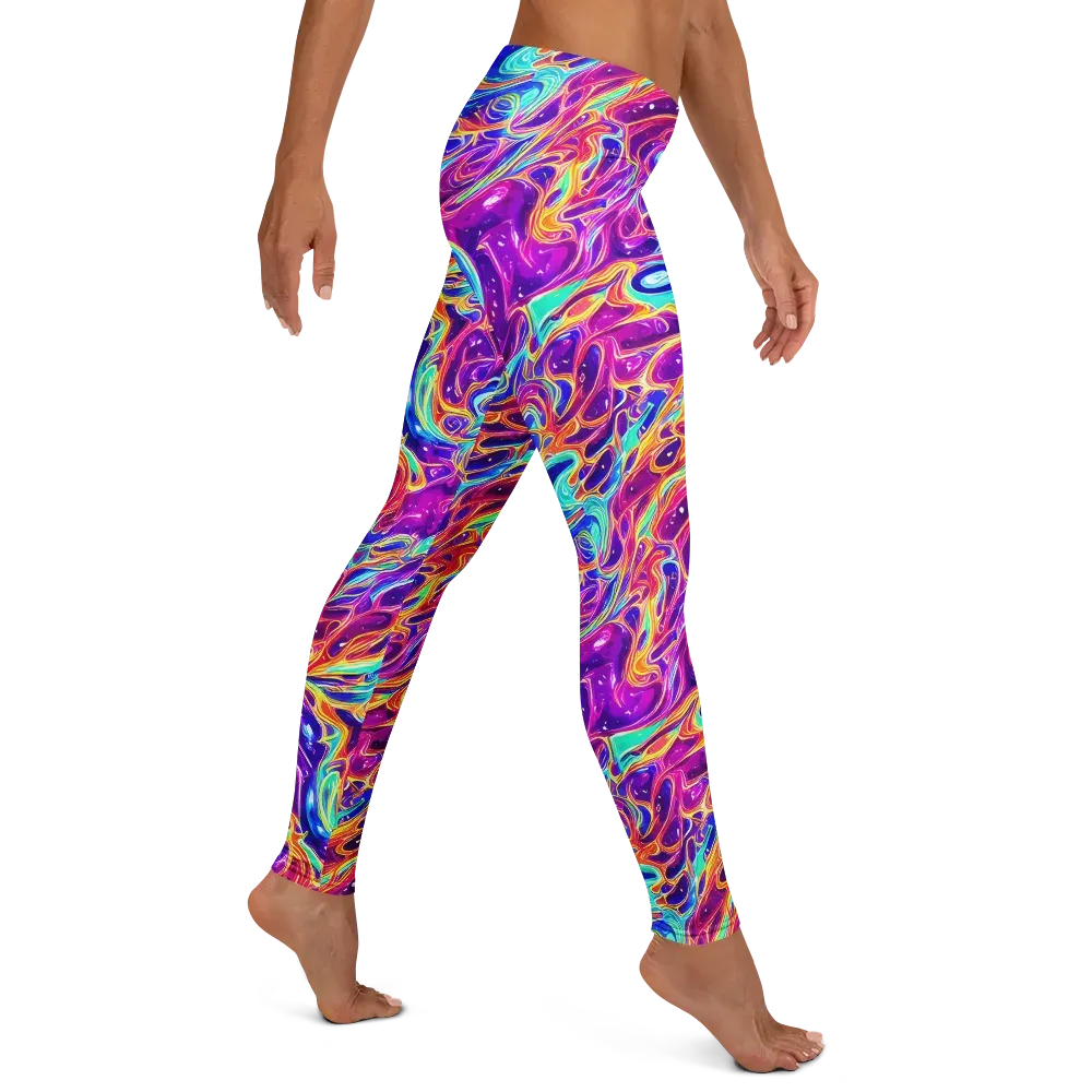 Fuchsia Fury on Leggings — Right