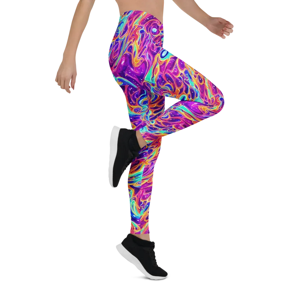 Fuchsia Fury on Leggings — Right