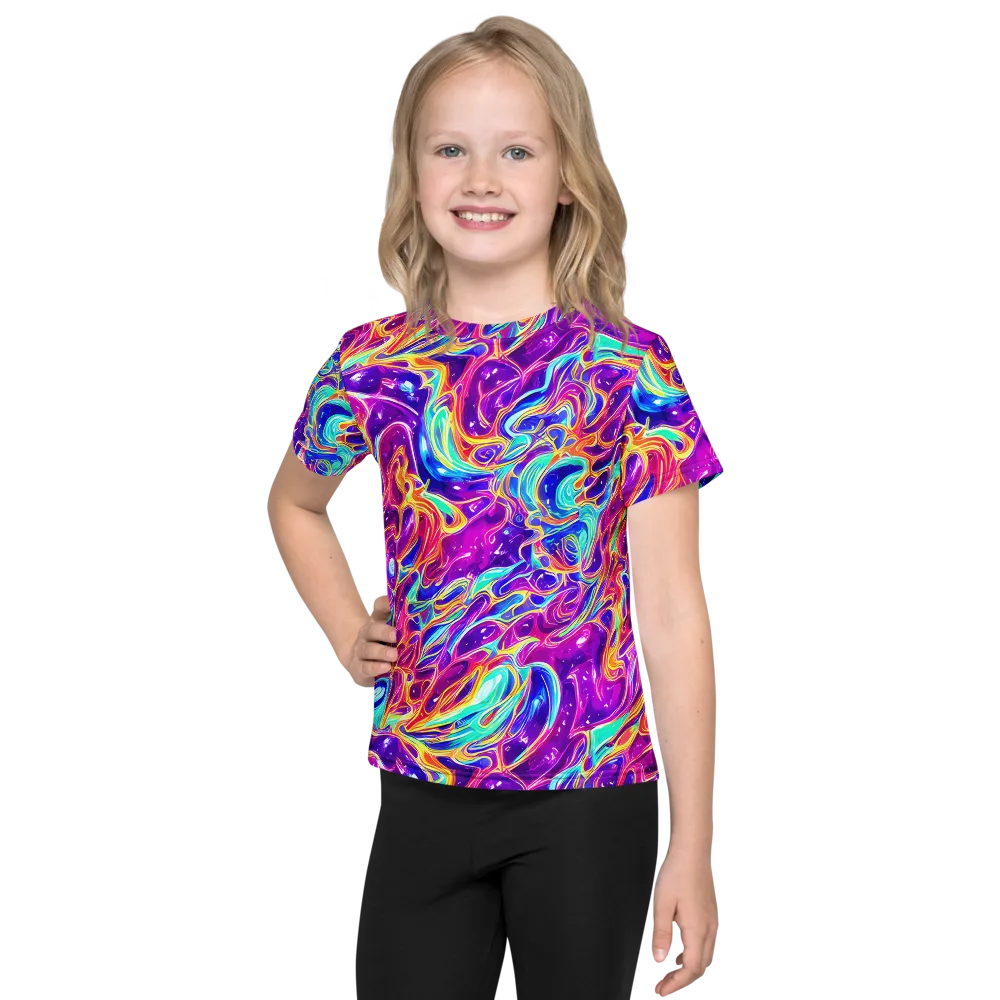 Fuchsia Fury on Kids Crew Neck T-Shirt — Front