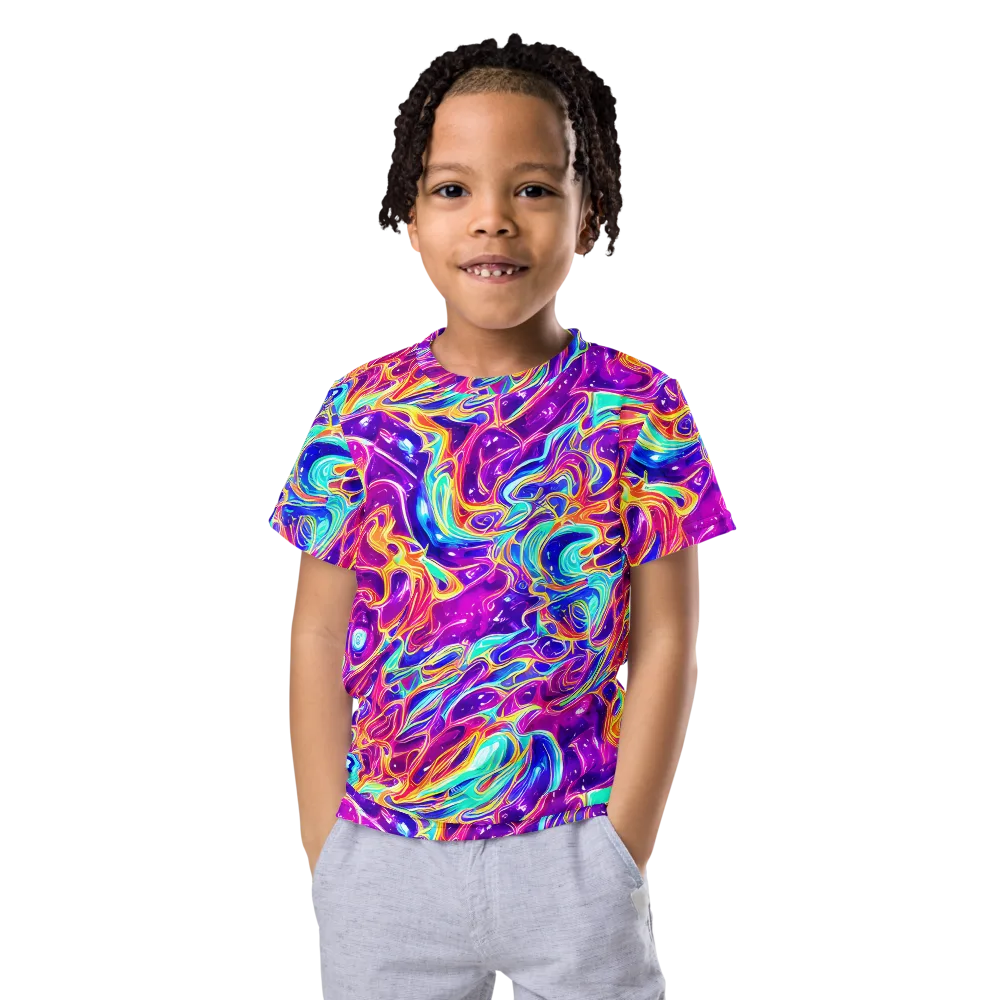 Fuchsia Fury on Kids Crew Neck T-Shirt — Front
