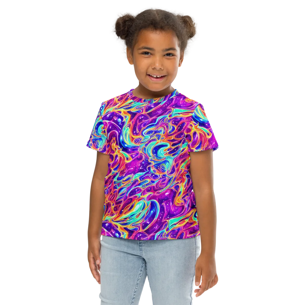Fuchsia Fury on Kids Crew Neck T-Shirt — Front