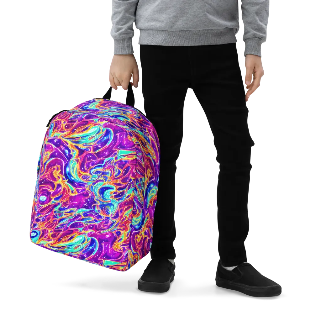 Fuchsia Fury on Minimalist Backpack — Zoomed-in