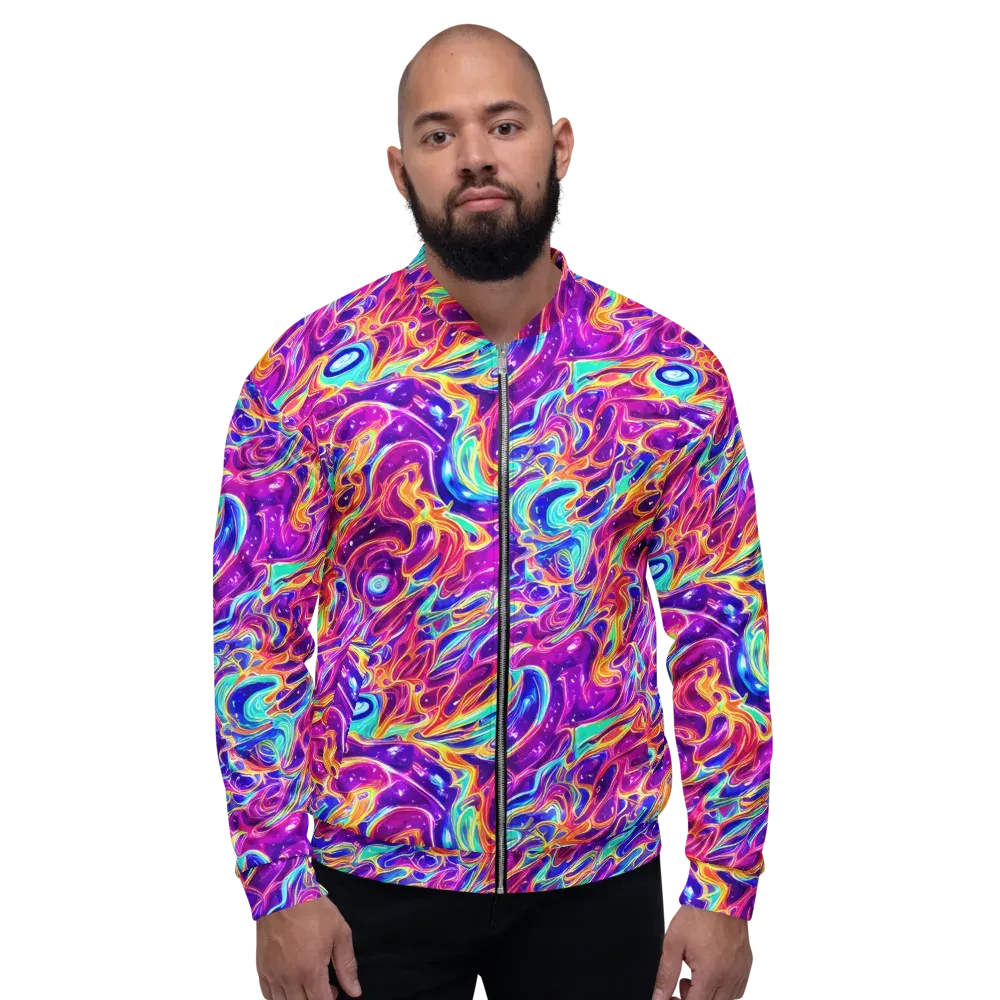 Fuchsia Fury on Bomber Jacket — Front