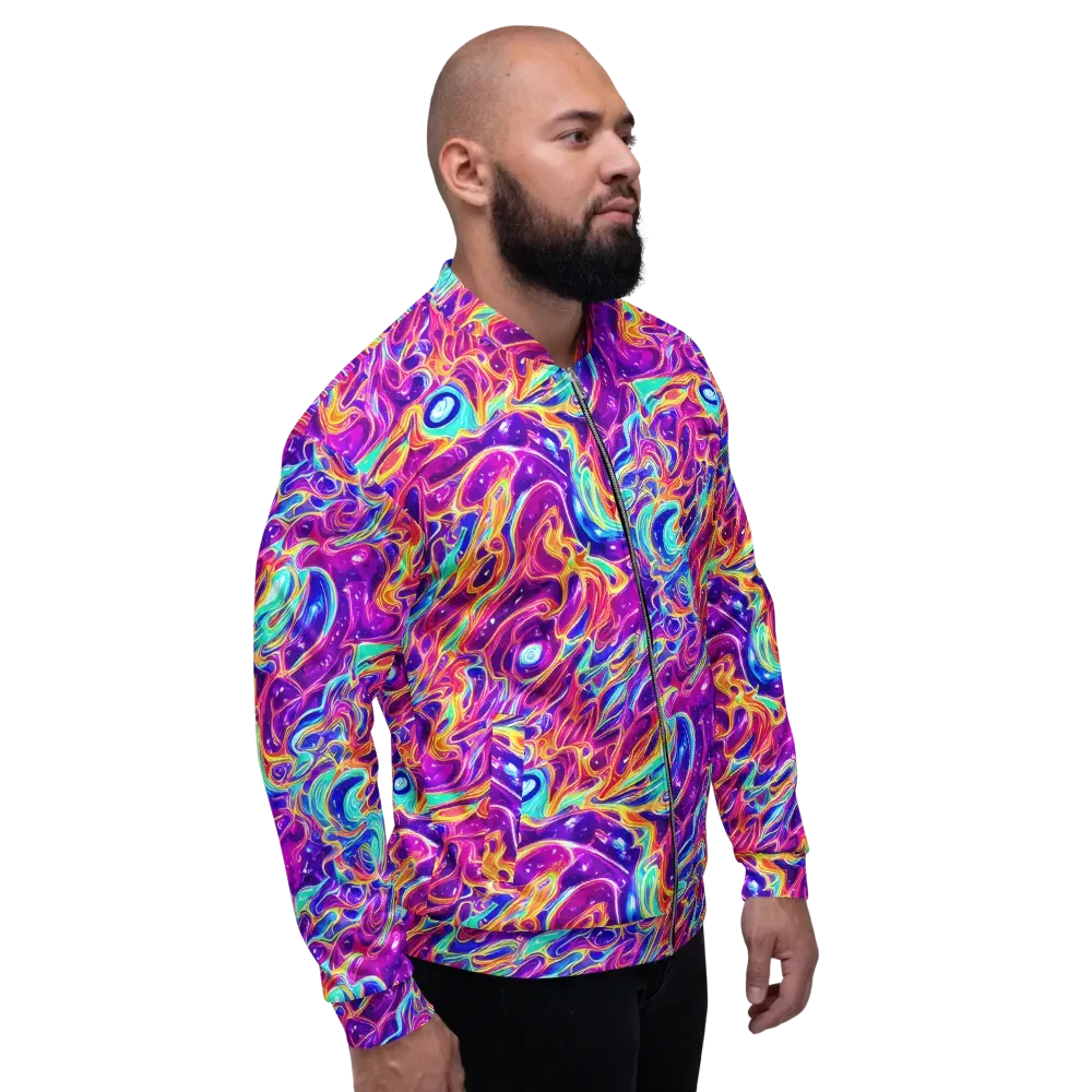 Fuchsia Fury on Bomber Jacket — Right