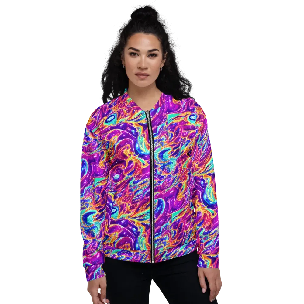 Fuchsia Fury on Bomber Jacket — Front