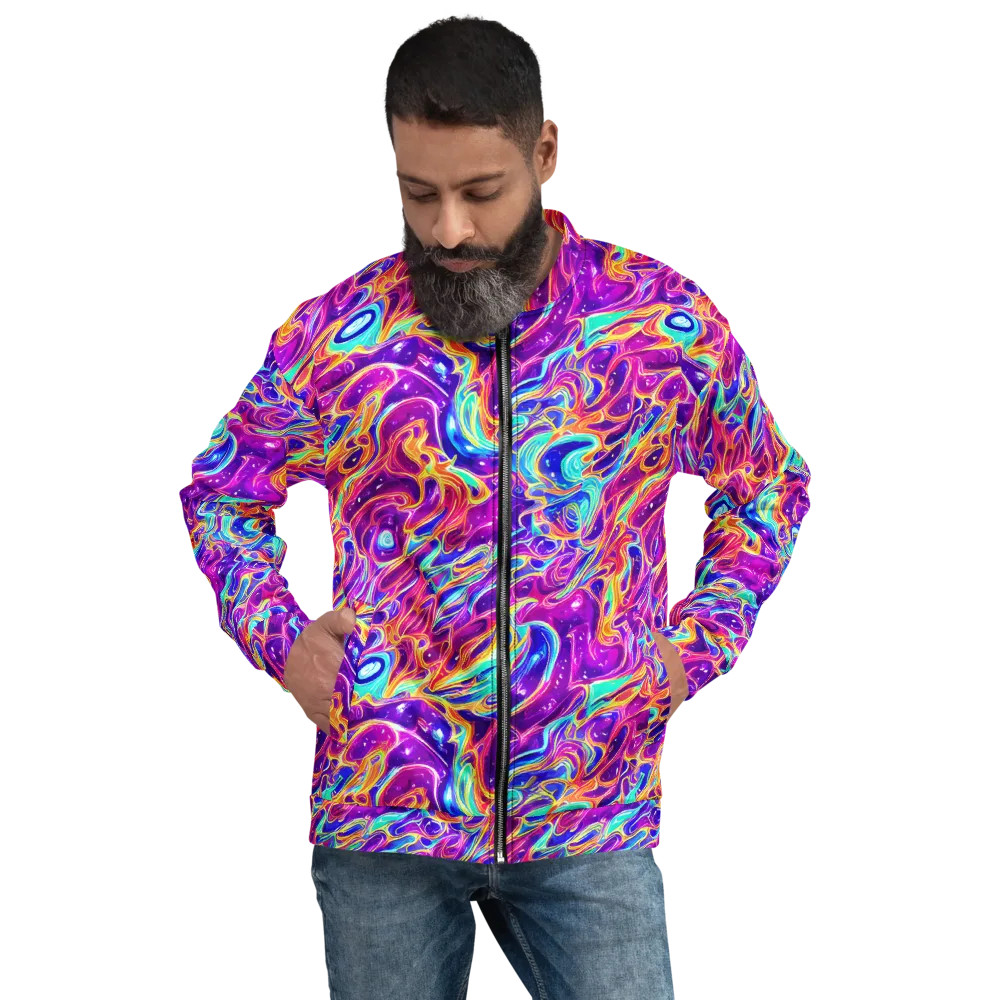Fuchsia Fury on Bomber Jacket — Front